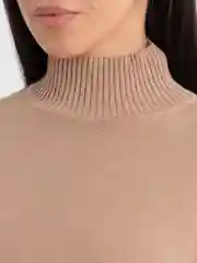 Песочный хаки стильный вязаный трикотажный костюм