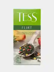 Чай зеленый Тess Флирт, с ароматом белого персика и клубники, 25 пакетиков по 1,5 г