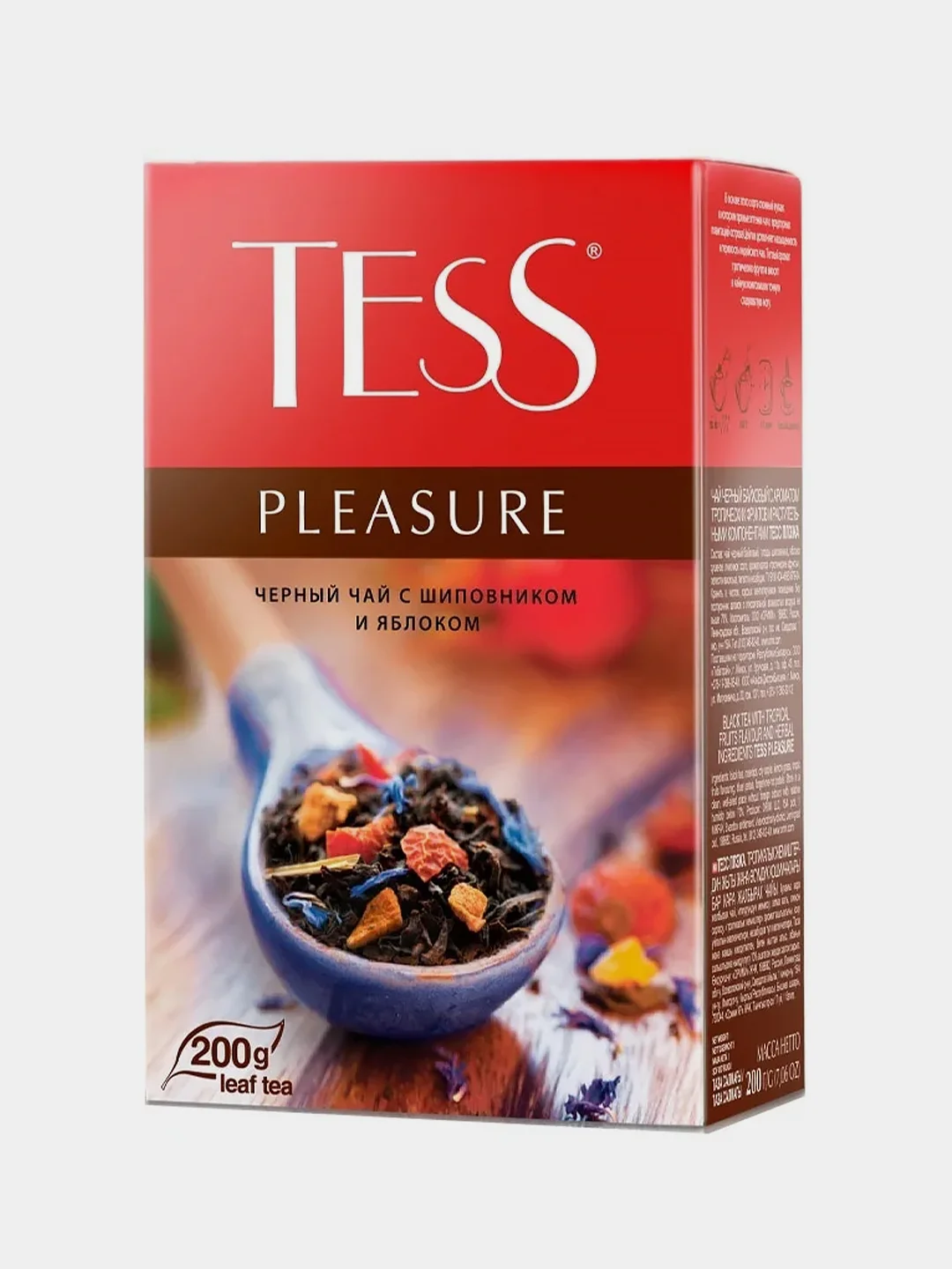 Чай черный листовой Tess Pleasure, с шиповником и яблоком, 200 г