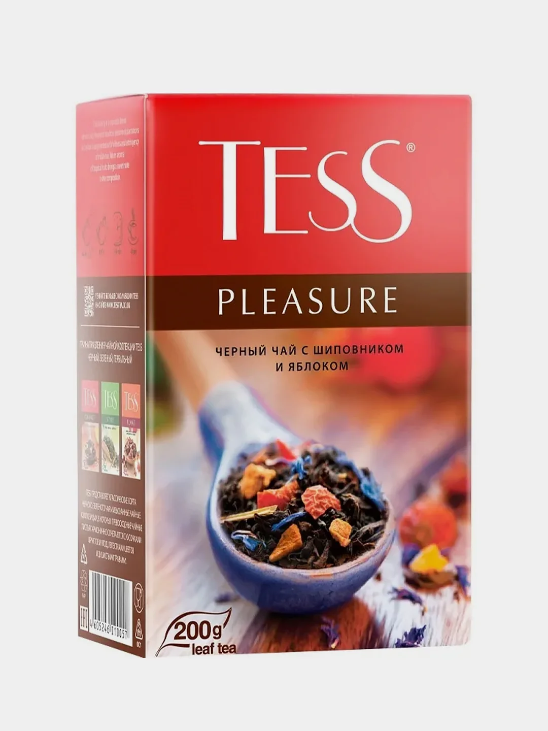 Чай черный листовой Tess Pleasure, с шиповником и яблоком, 200 г