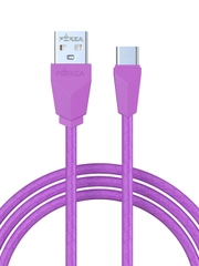 Кабель для зарядки Комфорт Type-C - USB, 1 метр, ток 1 А, PVC, прорезиненный, 5 цветов
