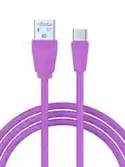 Кабель для зарядки Комфорт Type-C - USB, 1 метр, ток 1 А, PVC, прорезиненный, 5 цветов