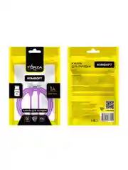 Кабель для зарядки Комфорт Type-C - USB, 1 метр, ток 1 А, PVC, прорезиненный, 5 цветов