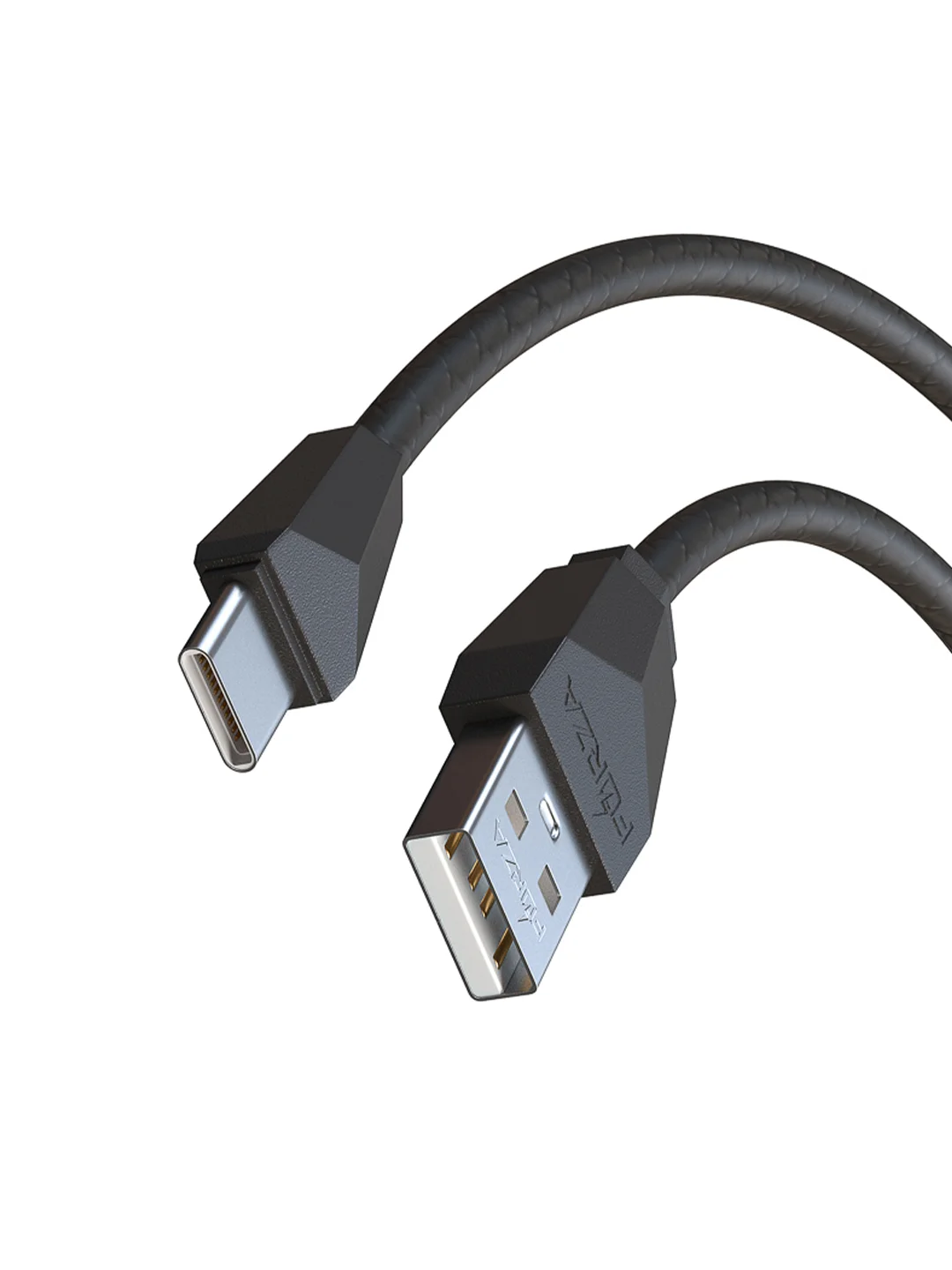 Кабель для зарядки Комфорт Type-C - USB, 1 метр, ток 1 А, PVC, прорезиненный, 5 цветов