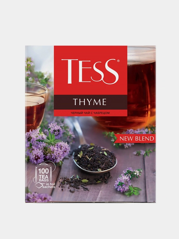 Чай в пакетиках Тess Thyme, черный с добавками, 100 пакетиков х 1,5 г