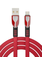 Кабель для зарядки Графика Type-C -USB, 1 м, Быстрая зарядка QC3.0, штекер металл, красный
