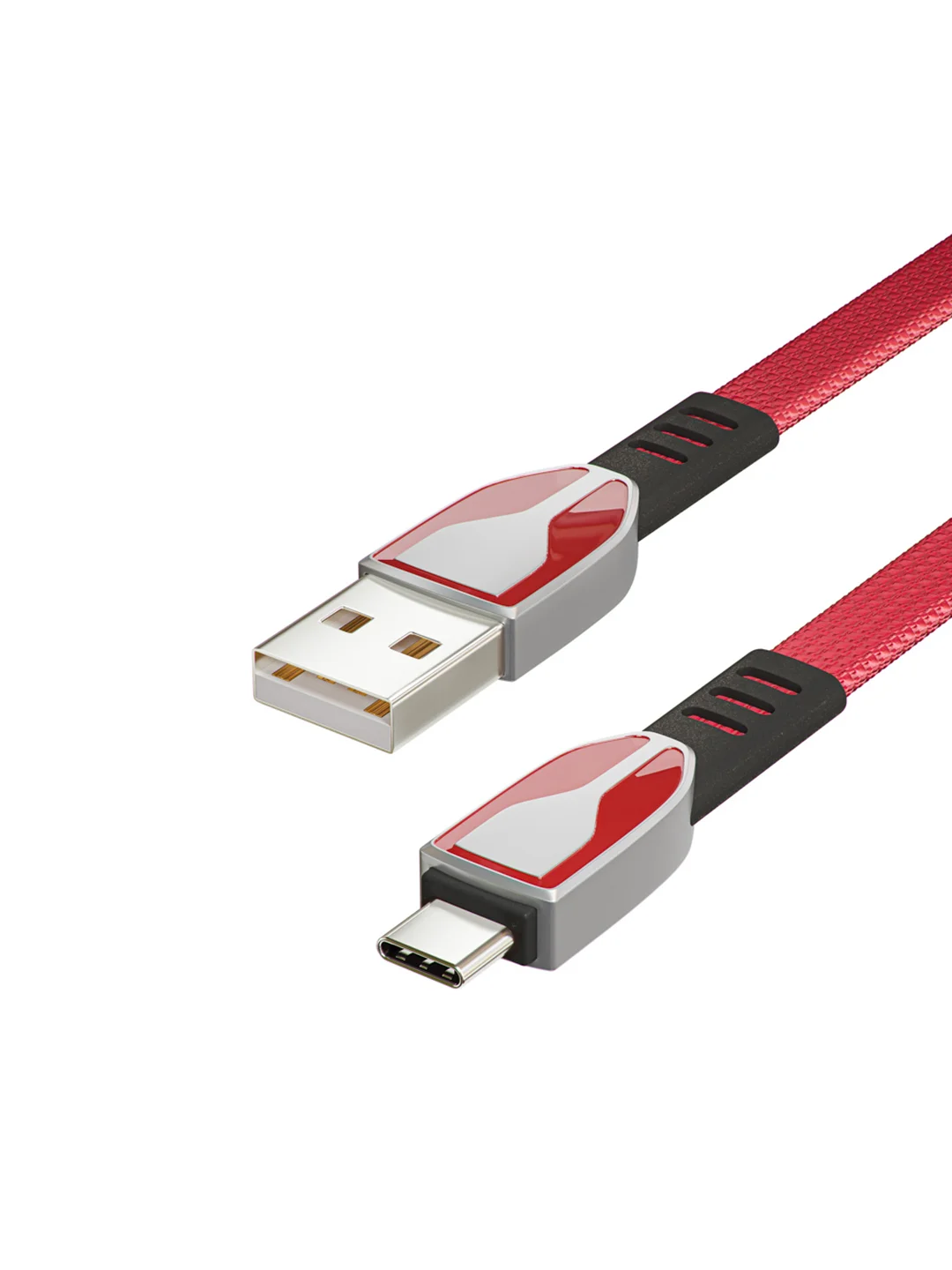 Кабель для зарядки Графика Type-C -USB, 1 м, Быстрая зарядка QC3.0, штекер металл, красный