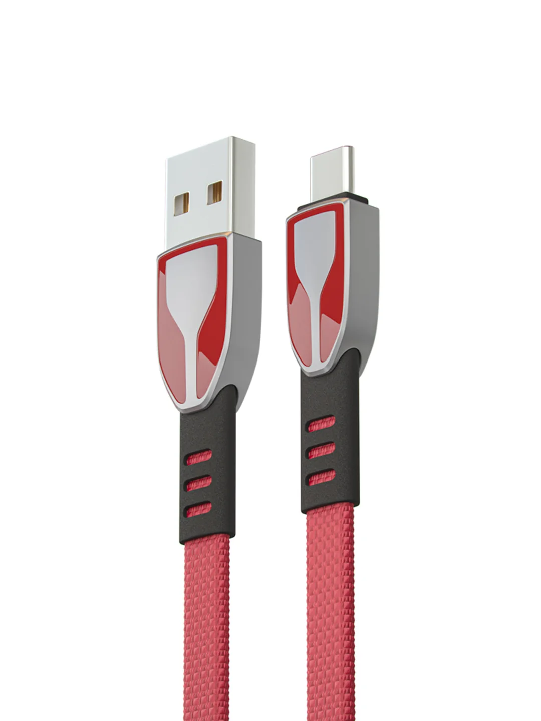 Кабель для зарядки Графика Type-C -USB, 1 м, Быстрая зарядка QC3.0, штекер металл, красный