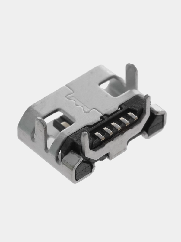 5 штук / 10 штук Гнездо micro-USB 5 контактов нижнее крепление 4 крепежа в плату