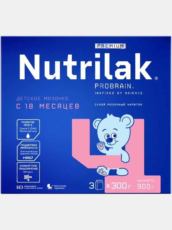 Смесь сухая детское молочко Nutrilak Premium 4, с 18 месяцев, 900 г