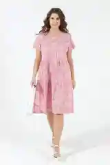 Розовый платье женское из хлопка, большие размеры