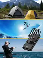 Черный повербанк внешний беспроводной аккумулятор 30000 mAh
