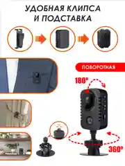 Черный мини камера видеонаблюдения с MicroSD картой