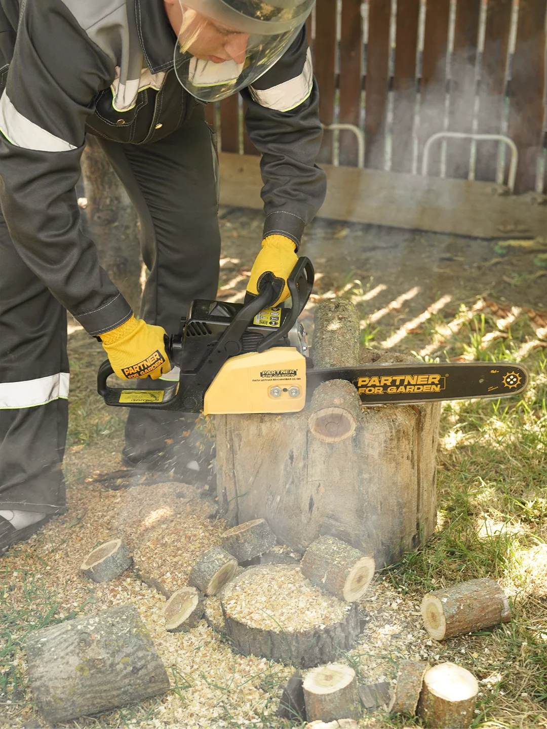 Бензопила цепная Partner for Garden GS 180 1.5 л.с, 2 кВт, 49,3 см3, лёгкий запуск