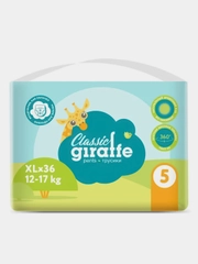 Трусики-подгузники GIRAFFE Classic, XL, 12-17 кг. 36 шт/уп, LOVULAR