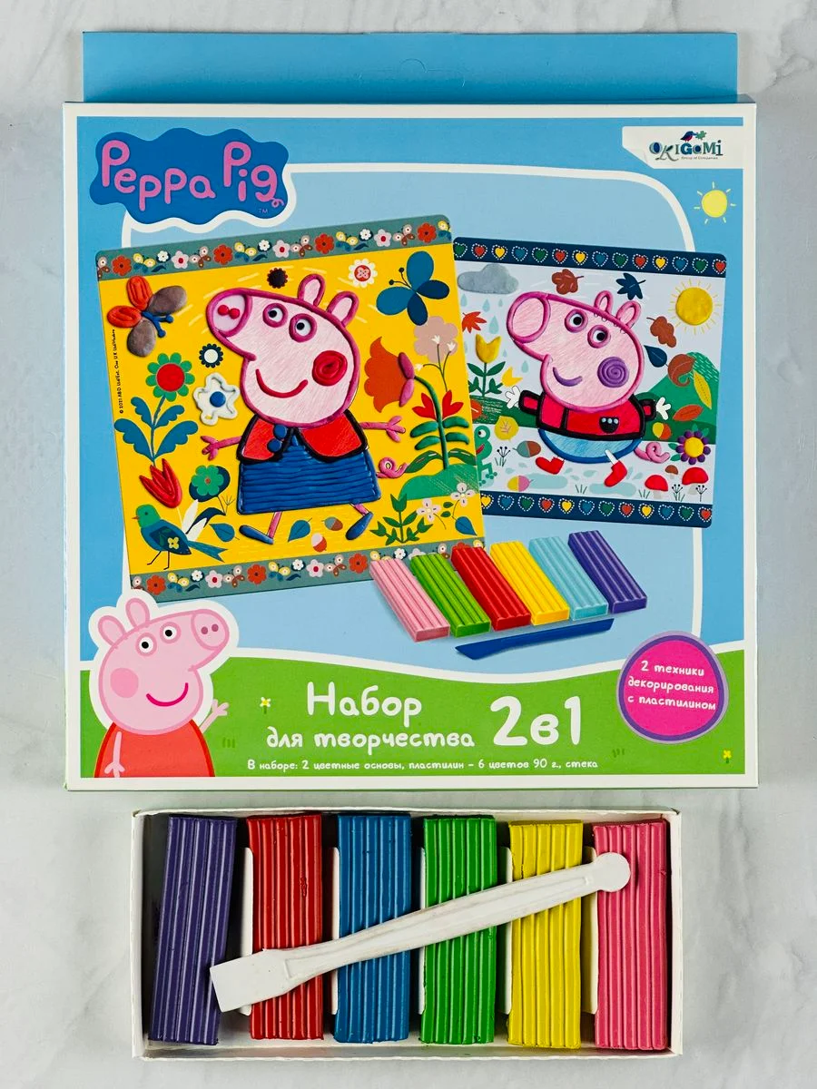 Набор для творчества свинка пеппа Peppa Pig пластилин детский картинка 2шт аппликация игра