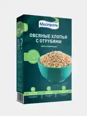 Хлопья овсяные МИСТРАЛЬ с отрубями, 400 г