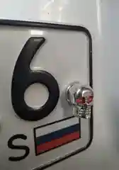 Хром болт крепления номерной рамки, череп черный матовый с красными глазами, набор 2 шт