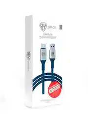 Кабель для зарядки Space Cable Pro Type-C, 1 метр, Быстрая зарядка, штекер металл, синий