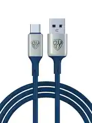 Кабель для зарядки Space Cable Pro Type-C, 1 метр, Быстрая зарядка, штекер металл, синий