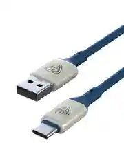 Кабель для зарядки Space Cable Pro Type-C, 1 метр, Быстрая зарядка, штекер металл, синий