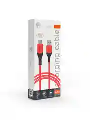 Кабель для зарядки "Карнавал" Micro USB - USB, 1 метр, 2,4 А, красный