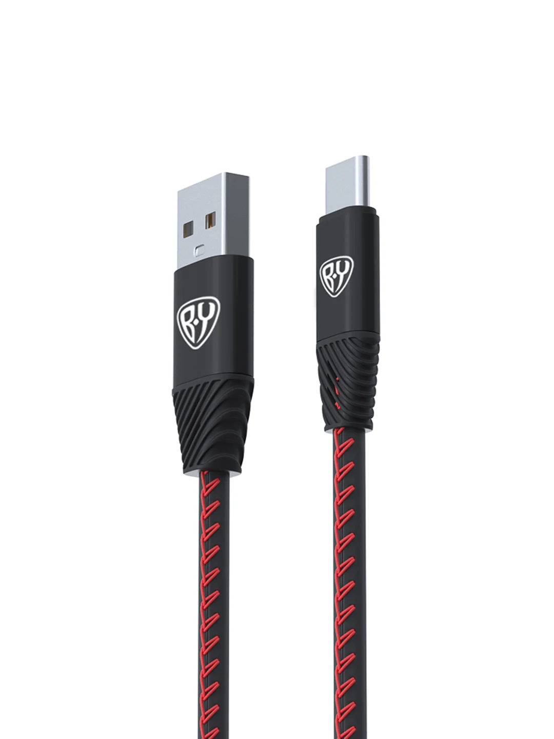 Кабель для зарядки "Премиум" Type-C - USB, 1 метр, 2 А, кожаная оплётка, черный