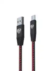 Кабель для зарядки "Премиум" Type-C - USB, 1 метр, 2 А, кожаная оплётка, черный