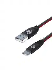 Кабель для зарядки "Премиум" Type-C - USB, 1 метр, 2 А, кожаная оплётка, черный