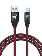 Кабель для зарядки "Премиум" Type-C - USB, 1 метр, 2 А, кожаная оплётка, черный