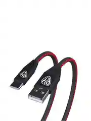 Кабель для зарядки "Премиум" Type-C - USB, 1 метр, 2 А, кожаная оплётка, черный