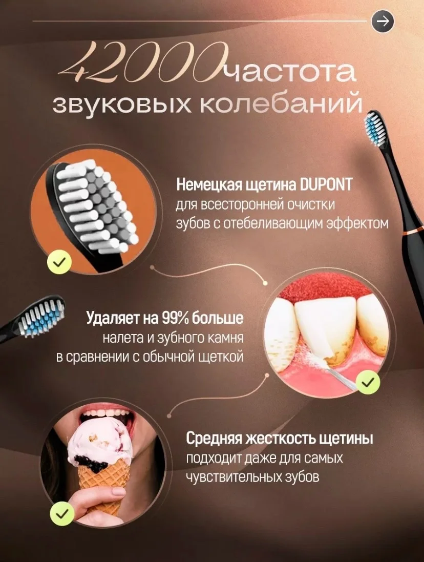 Электрическая зубная щетка с насадками