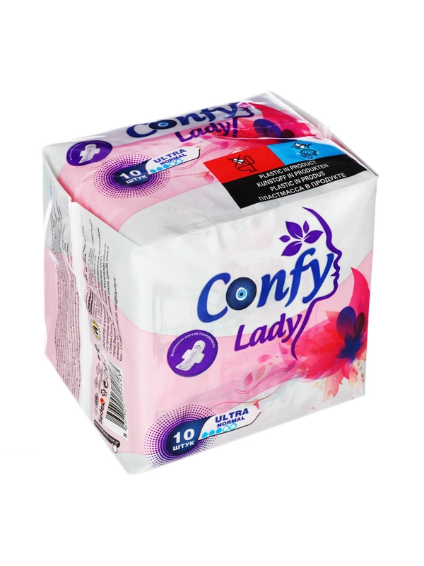 Прокладки гигиенические CONFY Lady ULTRA NORMAL, п/э, 10 штук