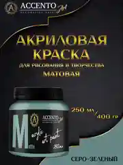 Краска художественная, матовая, серо-зеленый, 250 мл, AccentO ART