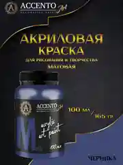 Краска акриловая художественная матовая Черника 100мл AccentO ART