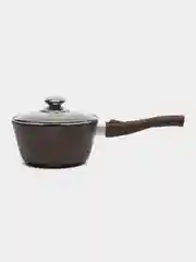 Коричневый кастрюля Kukmara ковш съемной ручкой, крышка, износостойкое антипригарное покрытие, 1,5 л