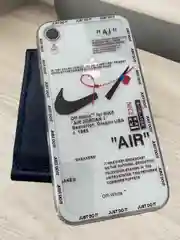 Белый чехол на айфон 13/ 11/ 12/ 14 /XR силиконовый iPhone бампер, прозрачный, логотип Найк Nike