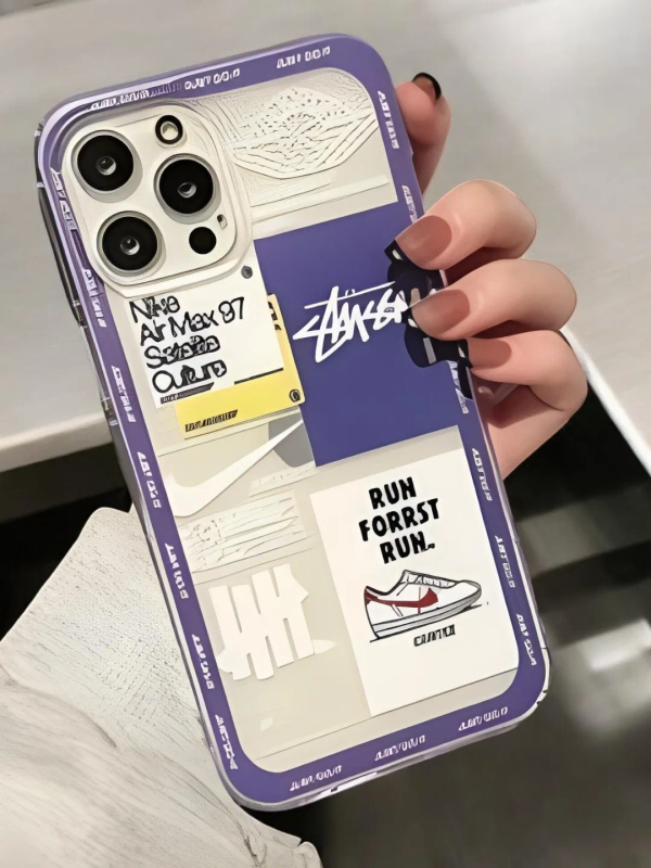 Чехол на айфон 13/ 11/ 12/ 14 /XR силиконовый iPhone бампер, прозрачный, логотип Найк Nike
