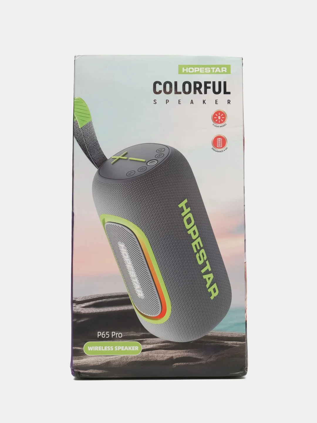 Серый портативная Bluetooth колонка HOPESTAR P65Pro - 50W с RGB подсветкой, TWS,  Premium