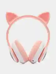 Розовый беспроводные наушники Bluetooth, со светящимися ушками, детские