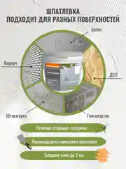 Шпатлевка акриловая универсальная для внутренних работ, белая, для стен, ТМ Professional
