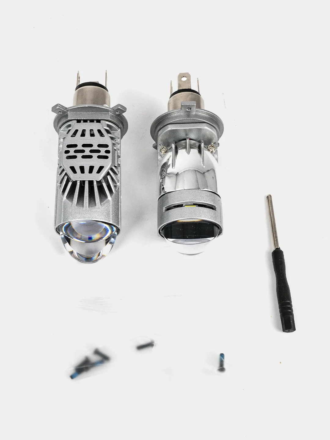 Белый мини Линзы Bi Led H4 (2 шт) автомобильные светодиодные лампы 12- 24V