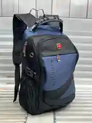 Синий рюкзак школьный для мальчика с ортопедической спинкой,usb+aux порт,мужской для спорта