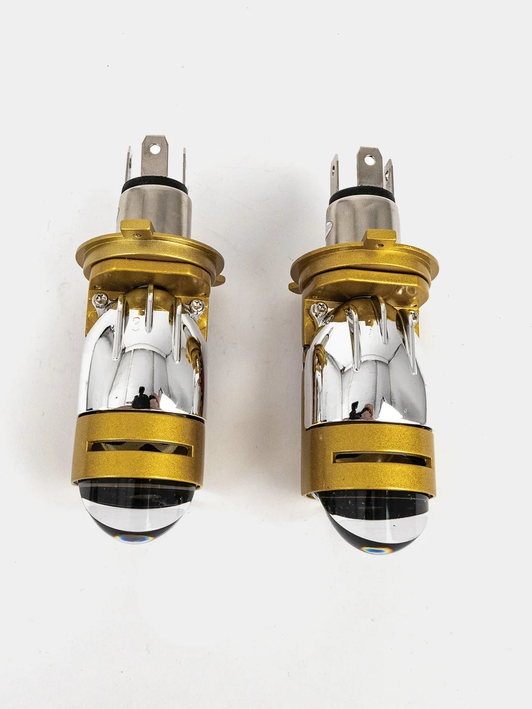 Белый мини Линзы Bi Led H4 (2 шт) автомобильные светодиодные лампы 12- 24V