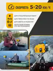 Лодочный мотор 2-х тактный ОМ 520 3.5 л.с, 52 см3, 7000 об/мин Partner for Garden