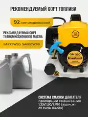 Лодочный мотор 2-х тактный ОМ 520 3.5 л.с, 52 см3, 7000 об/мин Partner for Garden