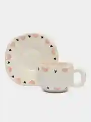 Чайная пара из керамики, набор блюдце и чашка, кружка ручной работы, 300 мл