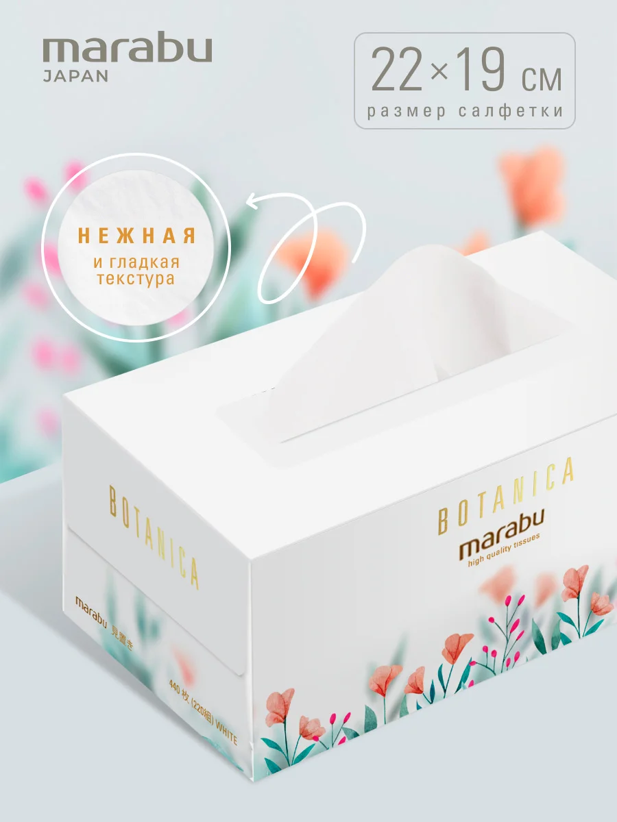 Салфетки бумажные Marabu Botanica "Цветы", 220 шт