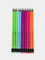 Набор карандашей чернографитных BRAUBERG "ULTRA COLOR" 12 шт., HB, с ластиком, пластиковые