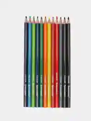 Карандаши цветные BRAUBERG PREMIUM, 12 цветов, пластиковые, шестигранные, грифель 3 мм